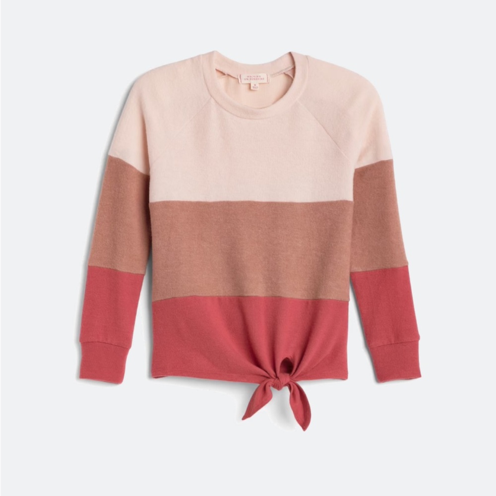 Pink and Tan Knotted Sweater by Walking on Sunshine
